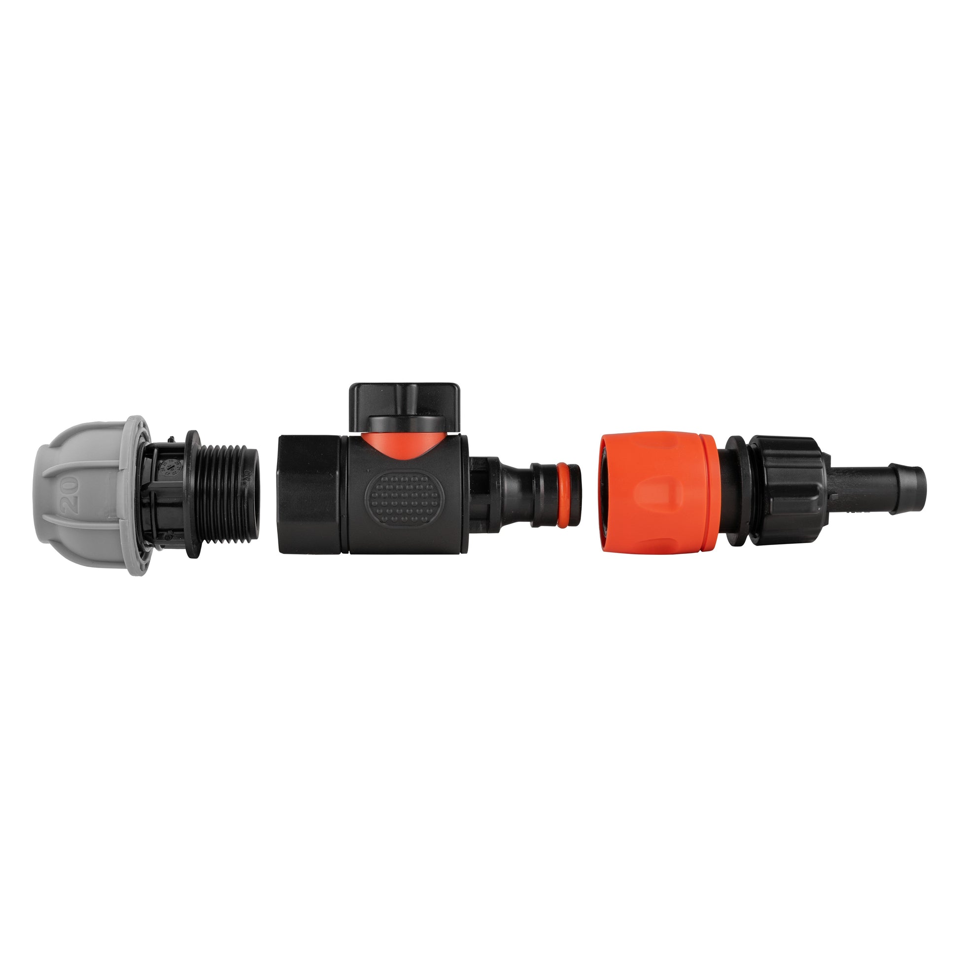 20mm MDPE Straight with BSPF-Quick Connect Valve & Hose Connector 16mm Barb - Best4Trade-Retail Garden watering
