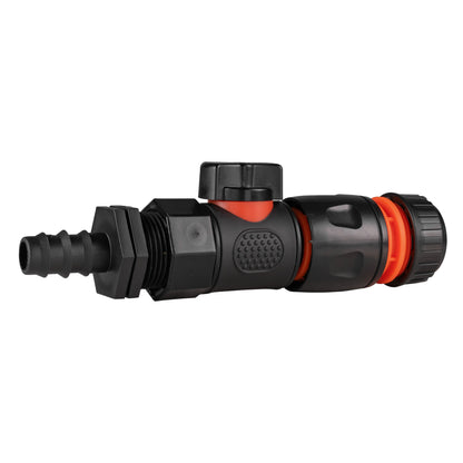 16mm Barbed Straight with BSPF-Quick Connect Valve & Hose Connector Black - Best4Trade-Retail Garden watering