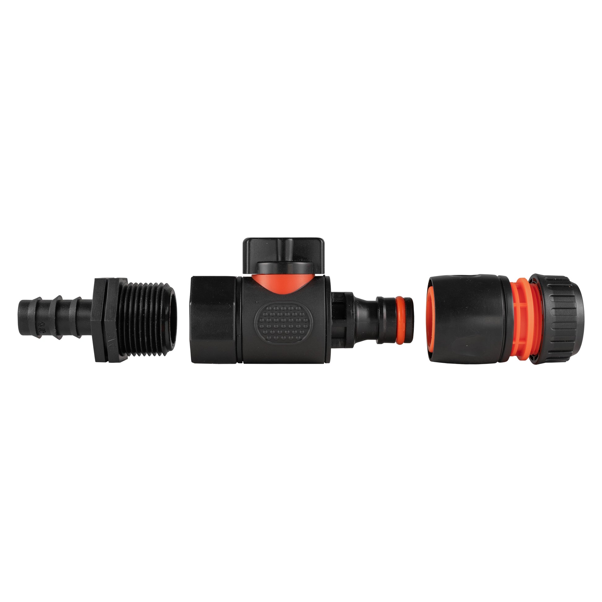 16mm Barbed Straight with BSPF-Quick Connect Valve & Hose Connector Black - Best4Trade-Retail Garden watering