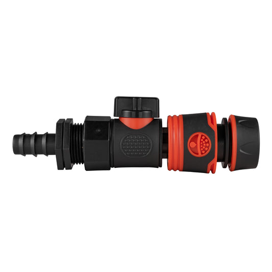16mm Barbed Straight with BSPF-Quick Connect Valve & Hose Connector Black Soft - Best4Trade-Retail Garden watering