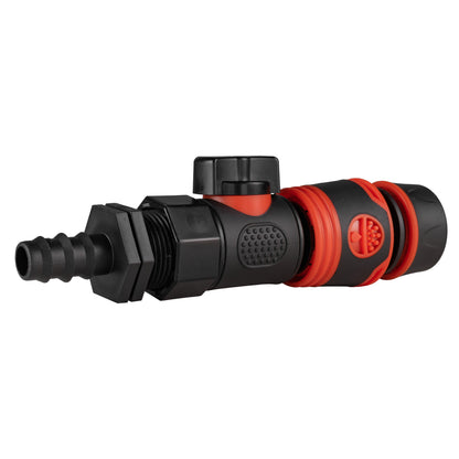 16mm Barbed Straight with BSPF-Quick Connect Valve & Hose Connector Black Soft - Best4Trade-Retail Garden watering