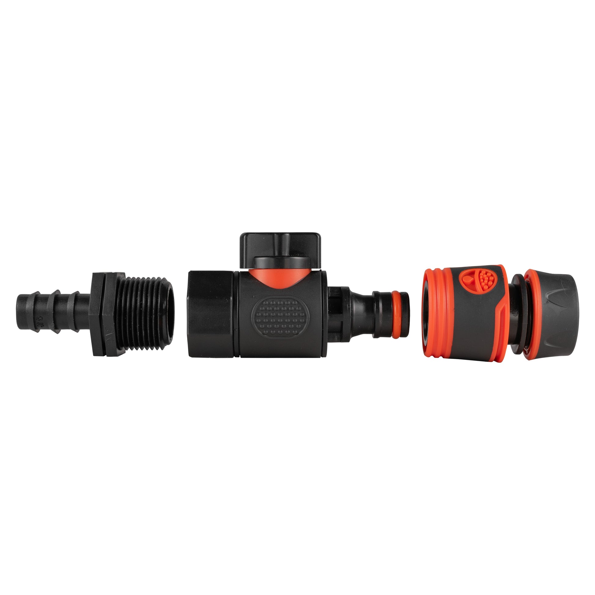 16mm Barbed Straight with BSPF-Quick Connect Valve & Hose Connector Black Soft - Best4Trade-Retail Garden watering