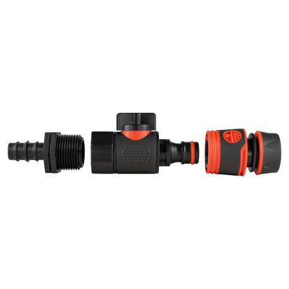 16mm Barbed Straight with BSPF-Quick Connect Valve & Hose Connector Black Soft - Best4Trade-Retail Garden watering