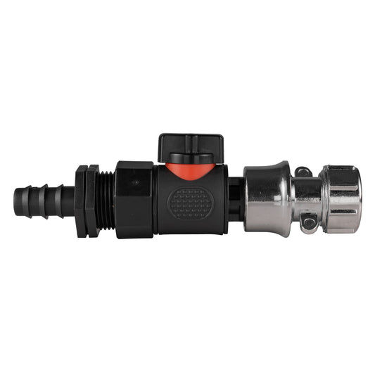 16mm Barbed Straight with BSPF-Quick Connect Valve & Hose Connector Zinc - Best4Trade-Retail Garden watering