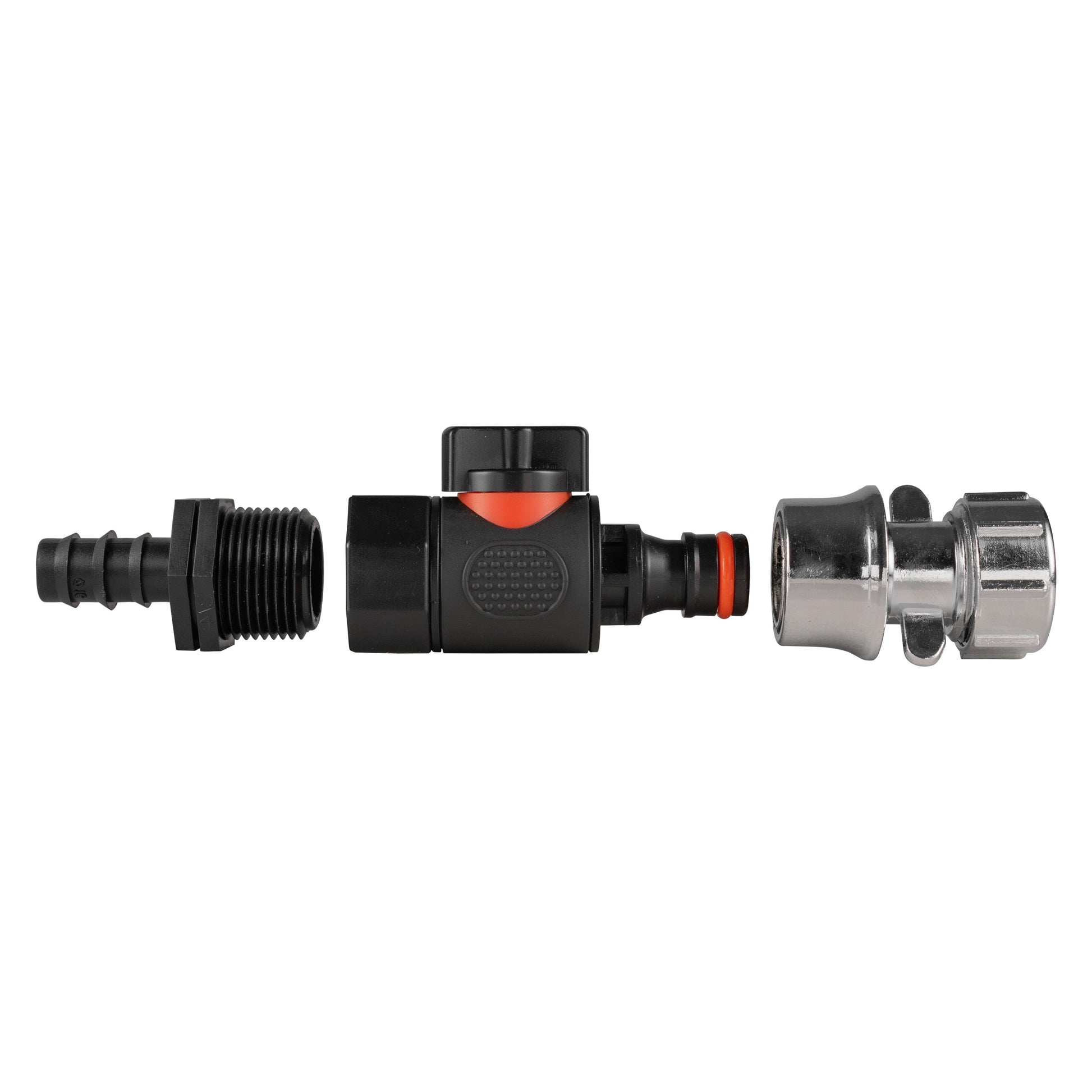 16mm Barbed Straight with BSPF-Quick Connect Valve & Hose Connector Zinc - Best4Trade-Retail Garden watering