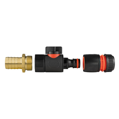19mm Brass Barb with BSPF-Quick Connect Valve & Hose Connector Black - Best4Trade-Retail Garden watering