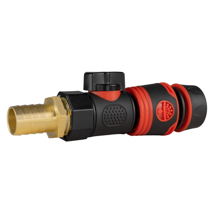 19mm Brass Barb with BSPF-Quick Connect Valve & Hose Connector Black Soft - Best4Trade-Retail Garden watering