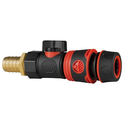 19mm Brass Barb with BSPF-Quick Connect Valve & Hose Connector Black Soft - Best4Trade-Retail Garden watering