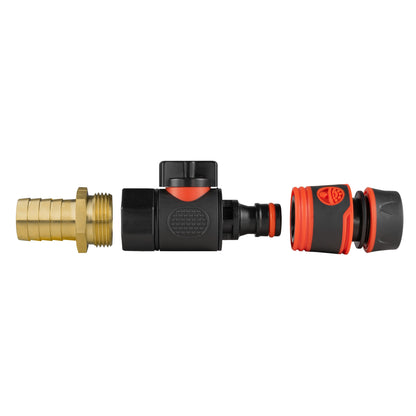 19mm Brass Barb with BSPF-Quick Connect Valve & Hose Connector Black Soft - Best4Trade-Retail Garden watering