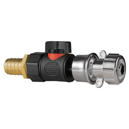 19mm Brass Barb with BSPF-Quick Connect Valve & Hose Connector Zinc - Best4Trade-Retail Garden watering