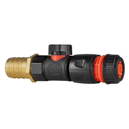 25mm Brass Barb with BSPF-Quick Connect Valve & Hose Connector Black - Best4Trade-Retail Garden watering
