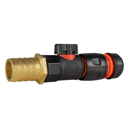 25mm Brass Barb with BSPF-Quick Connect Valve & Hose Connector Black - Best4Trade-Retail Garden watering