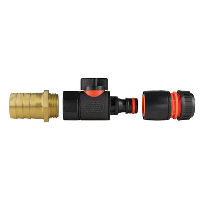 25mm Brass Barb with BSPF-Quick Connect Valve & Hose Connector Black - Best4Trade-Retail Garden watering
