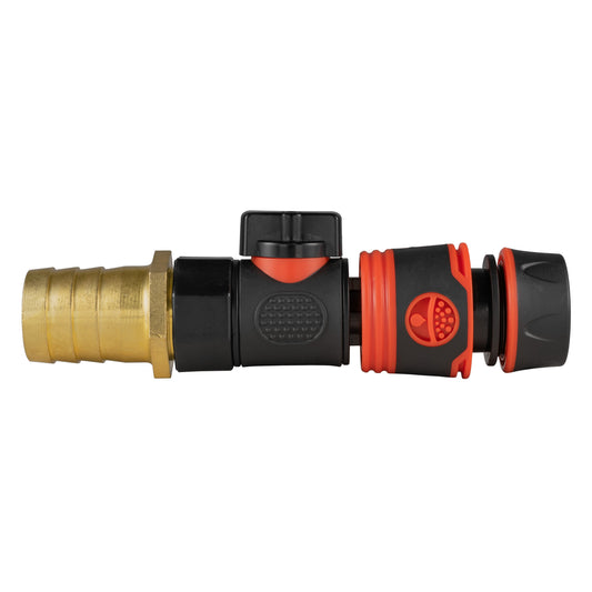 25mm Brass Barb with BSPF-Quick Connect Valve & Hose Connector Black Soft - Best4Trade-Retail Garden watering