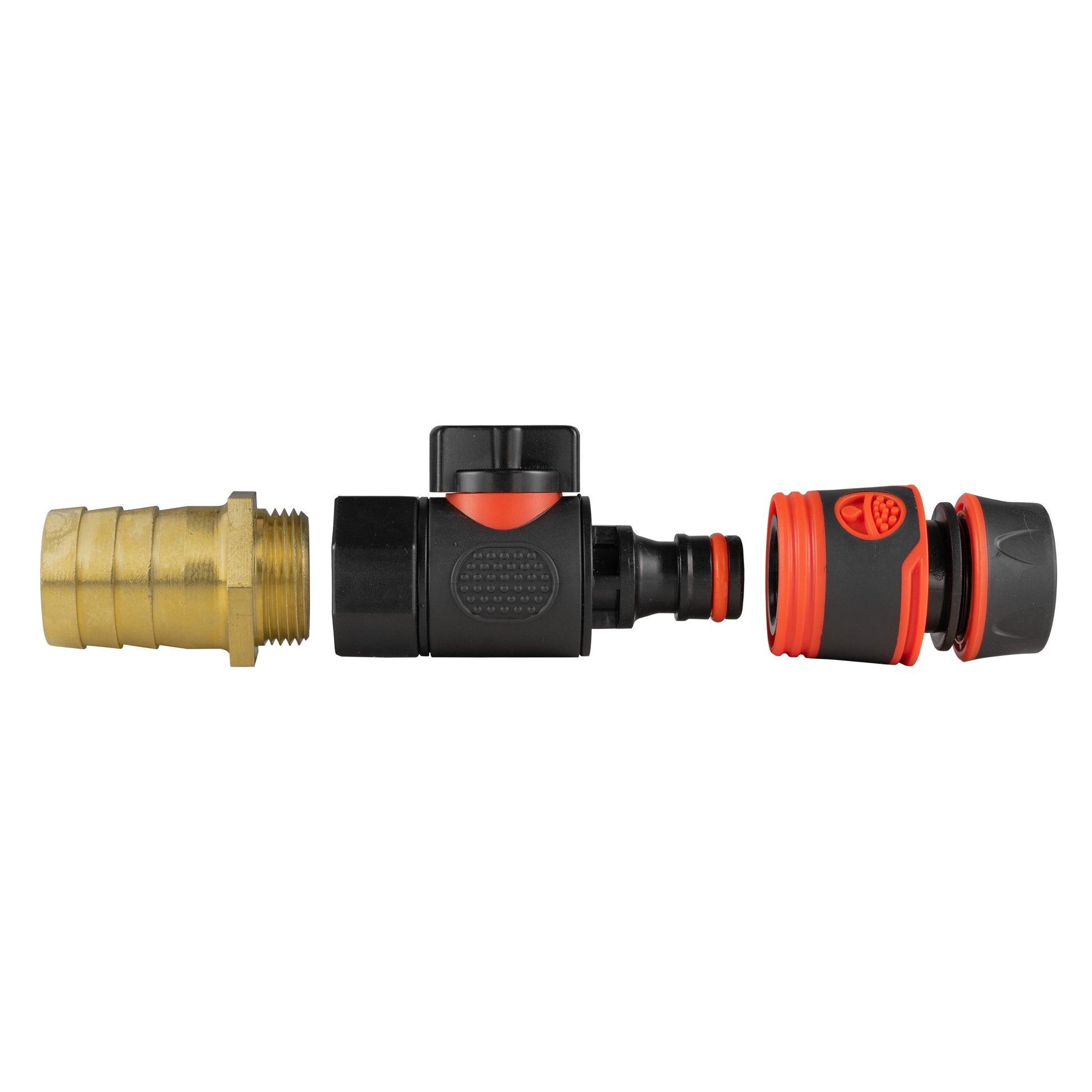 25mm Brass Barb with BSPF-Quick Connect Valve & Hose Connector Black Soft - Best4Trade-Retail Garden watering