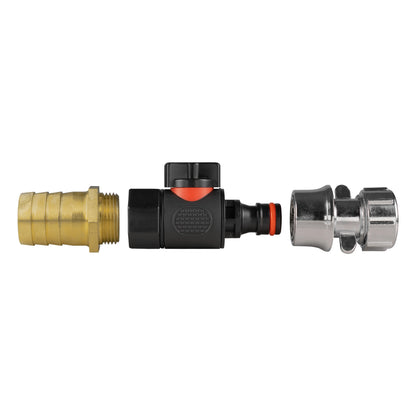 25mm Brass Barb with BSPF-Quick Connect Valve & Hose Connector Zinc - Best4Trade-Retail Garden watering
