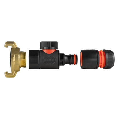Geka Type Connector with BSPF-Quick Connect Valve & Hose Connector Black - Best4Trade-Retail Garden watering