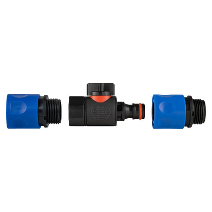 BSPF-Quick Connect Male Valve with 2 x Hose Connectors 3/4" BSPM - Best4Trade-Retail Garden watering