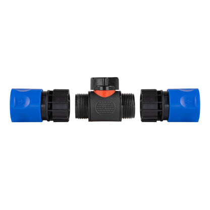 In-Line BSPM Valve with 2 x Hose Connectors Blue - Best4Trade-Retail Garden watering