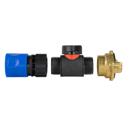 Hose Connector Blue with In-Line BSPM Valve and Geka Type Connector - Best4Trade-Retail Garden watering