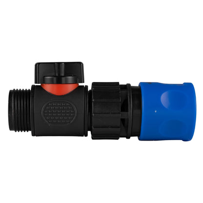 Hose Connector Blue with In-Line BSPM Threaded Valve - Best4Trade-Retail Garden watering
