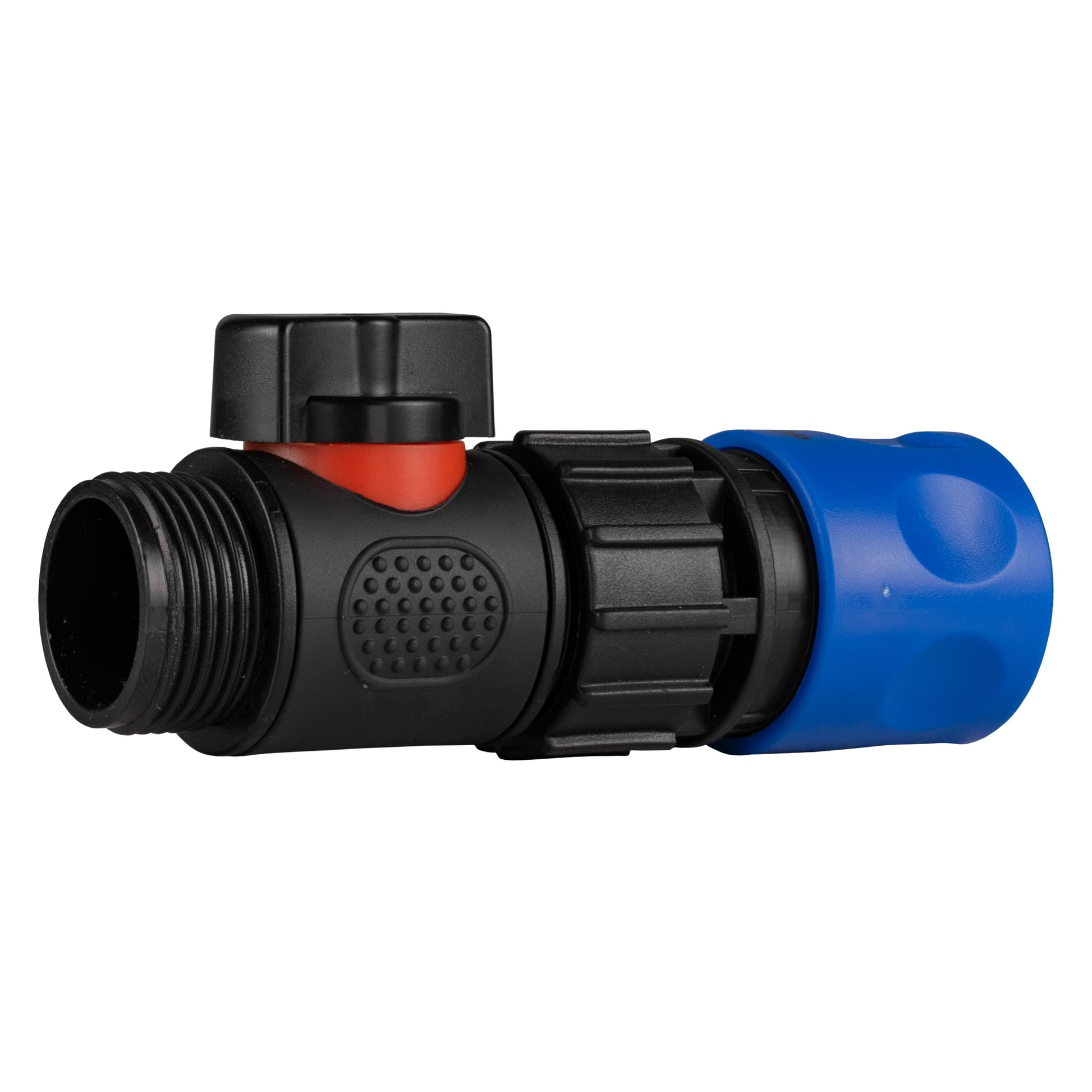 Hose Connector Blue with In-Line BSPM Threaded Valve - Best4Trade-Retail Garden watering