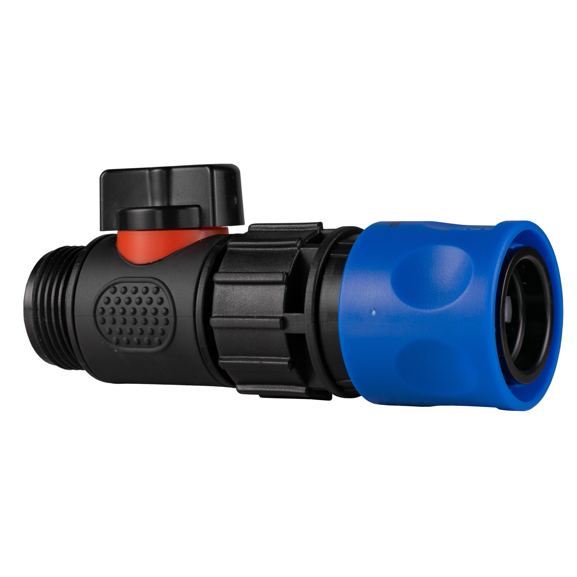 Hose Connector Blue with In-Line BSPM Threaded Valve - Best4Trade-Retail Garden watering