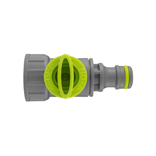 Tap Adapter with Valve ¾” BSPF – Snap-On Connector, Lime