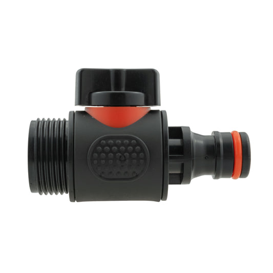 In Line Soft Touch Valve 3/4" BSPM to Male Black - Best4Trade-Retail Garden watering