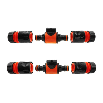 Cost Wise Snap On Male-Male In Line Valve Kit Black/Orange - Best4Trade-Retail Garden watering
