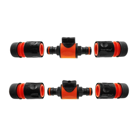 Cost Wise Snap On Male-Male In Line Valve Kit Black/Orange - Best4Trade-Retail Garden watering