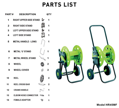 Hose Cart for 45m 1/2" Garden Hose CW - Best4Trade-Retail Hose Reel
