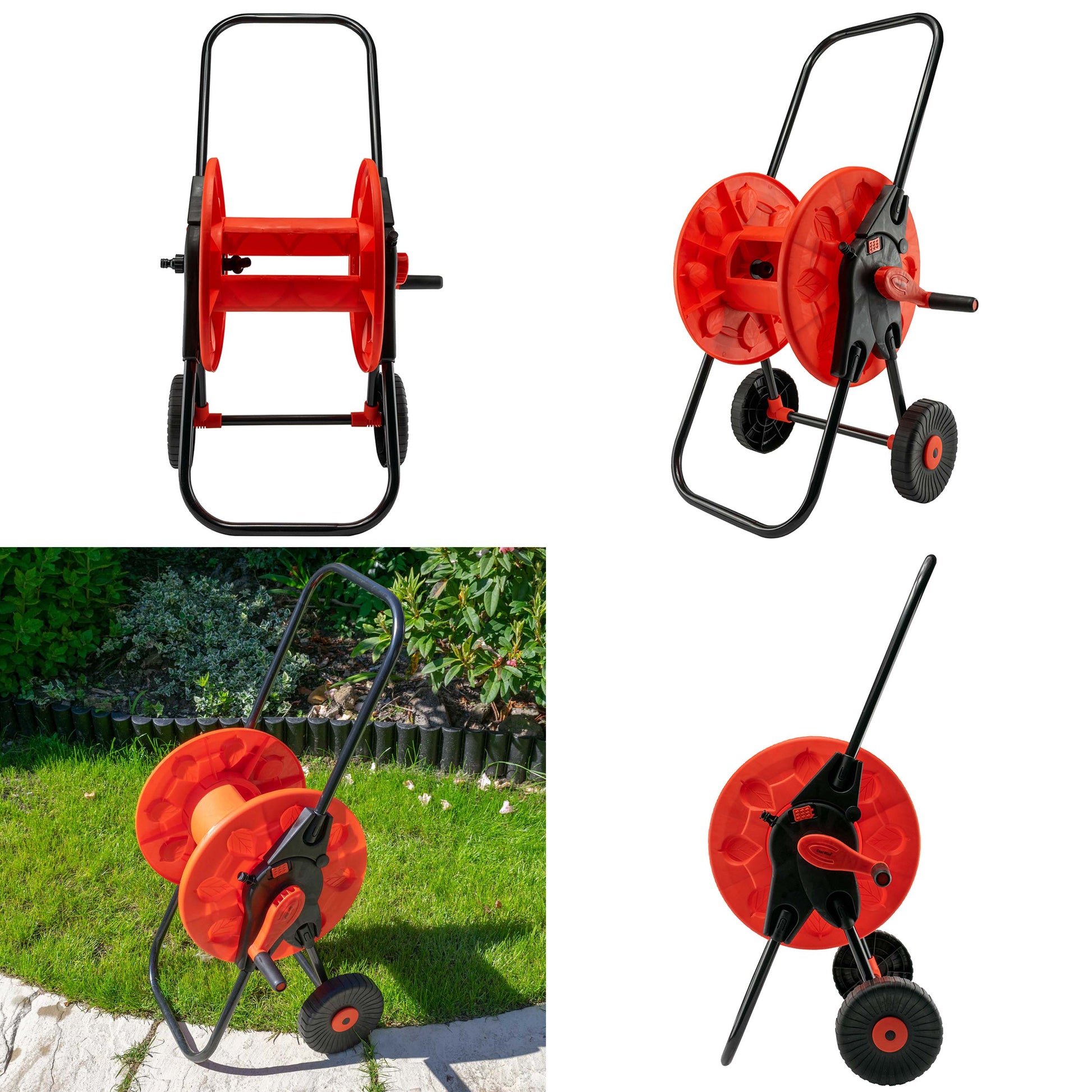 Hose Cart with Wheels for 60m 1/2" Garden Hose CW - Best4Trade-Retail Hose Reel
