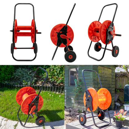 Hose Cart with Wheels for 60m 1/2" Garden Hose CW - Best4Trade-Retail Hose Reel