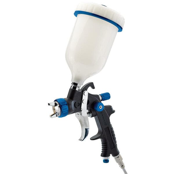 HVLP Air Spray Gun with Composite Body and Gravity Fed Hopper - 600ml - Draper