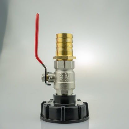 IBC 2” S60X6 Cap with Lever Valve and 25mm Brass Barb - Best4Trade-Retail