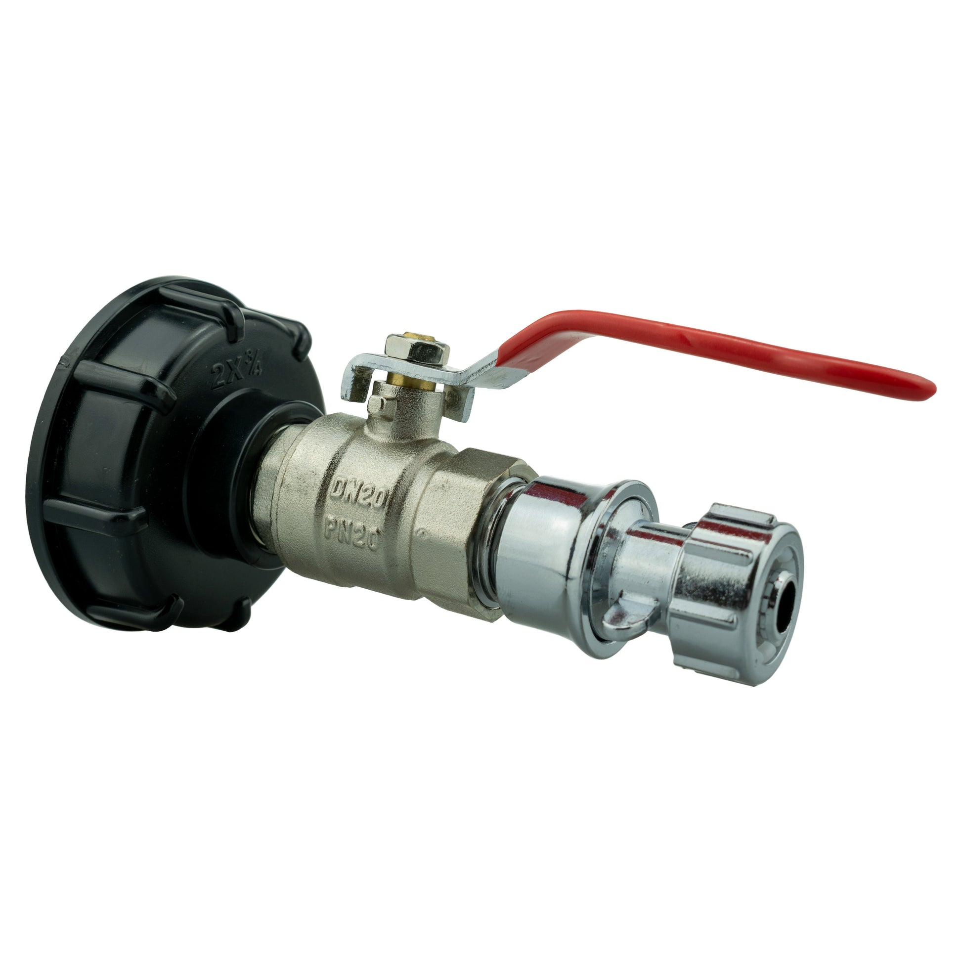 IBC 2” S60X6 Cap with Lever Valve, Click Lock and Hose Connector Zinc - Best4Trade-Retail