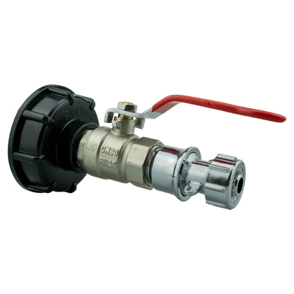 IBC 2” S60X6 Cap with Lever Valve, Click Lock and Hose Connector Zinc - Best4Trade-Retail