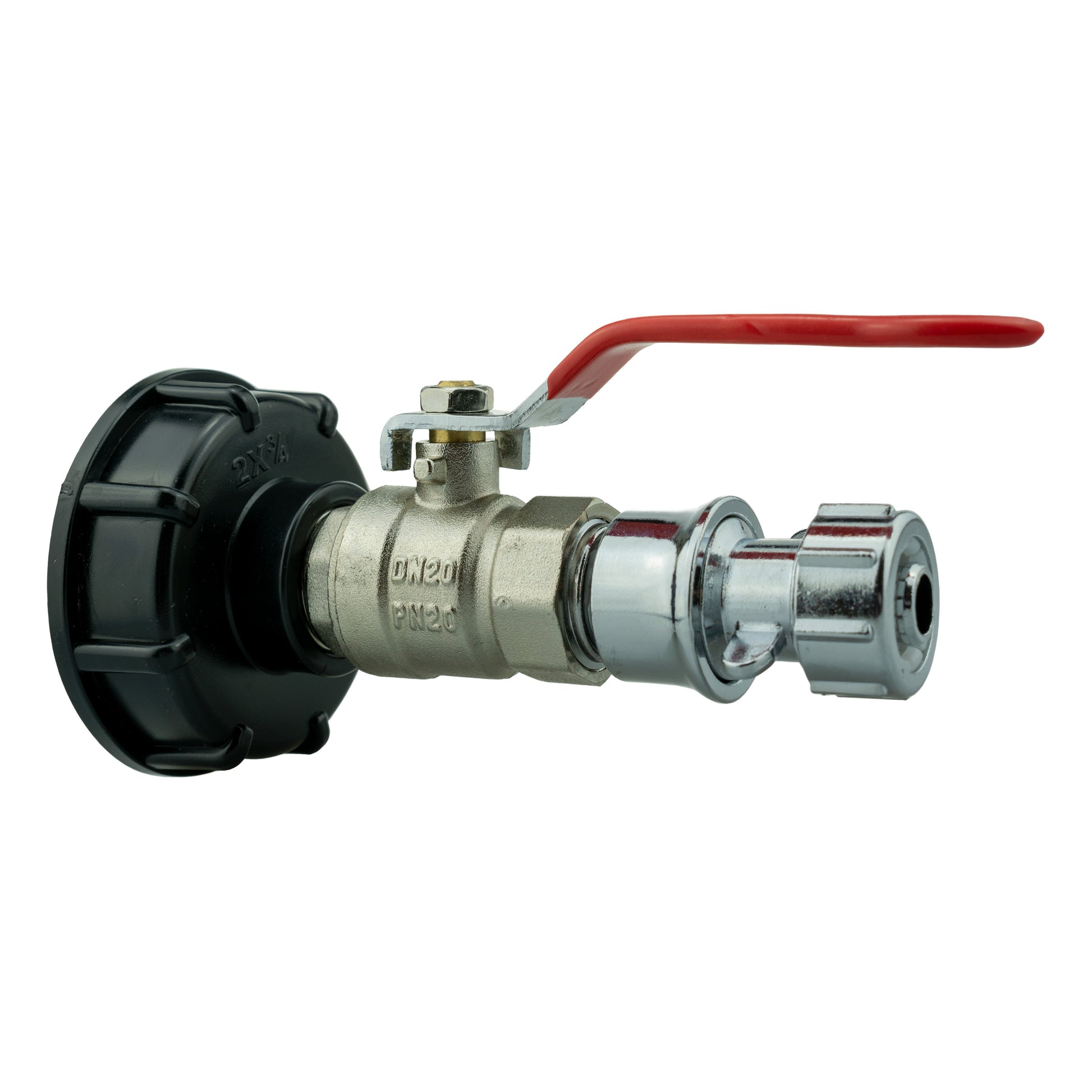 IBC 2” S60X6 Cap with Lever Valve, Click Lock and Hose Connector Zinc - Best4Trade-Retail