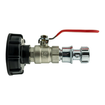 IBC 2” S60X6 Cap with Lever Valve, Click Lock and Hose Connector Zinc - Best4Trade-Retail