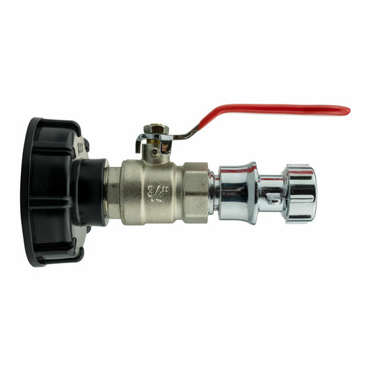 IBC 2” S60X6 Cap with Lever Valve, Click Lock and Hose Connector Zinc - Best4Trade-Retail