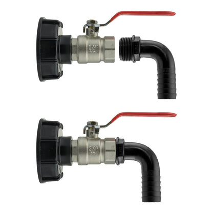 IBC 2” S60X6 Cap with Lever Valve and 20mm Barbed Elbow - Best4Trade-Retail