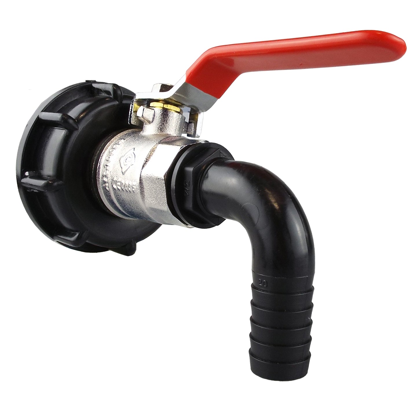 IBC 2” S60X6 Cap with Lever Valve and 20mm Barbed Elbow - Best4Trade-Retail