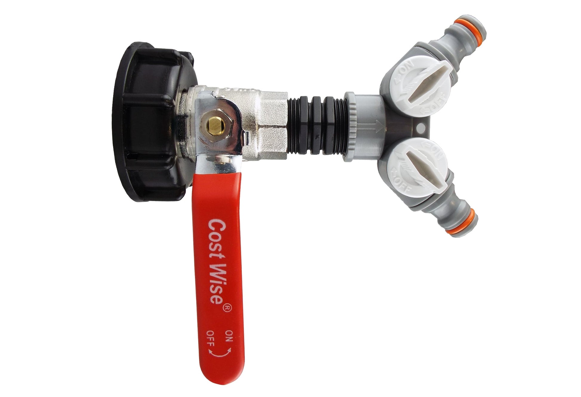 IBC 2” S60X6 Cap with Lever Valve and Two-Way Splitter WL - Best4Trade-Retail