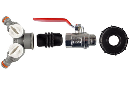 IBC 2” S60X6 Cap with Lever Valve and Two-Way Splitter WL - Best4Trade-Retail