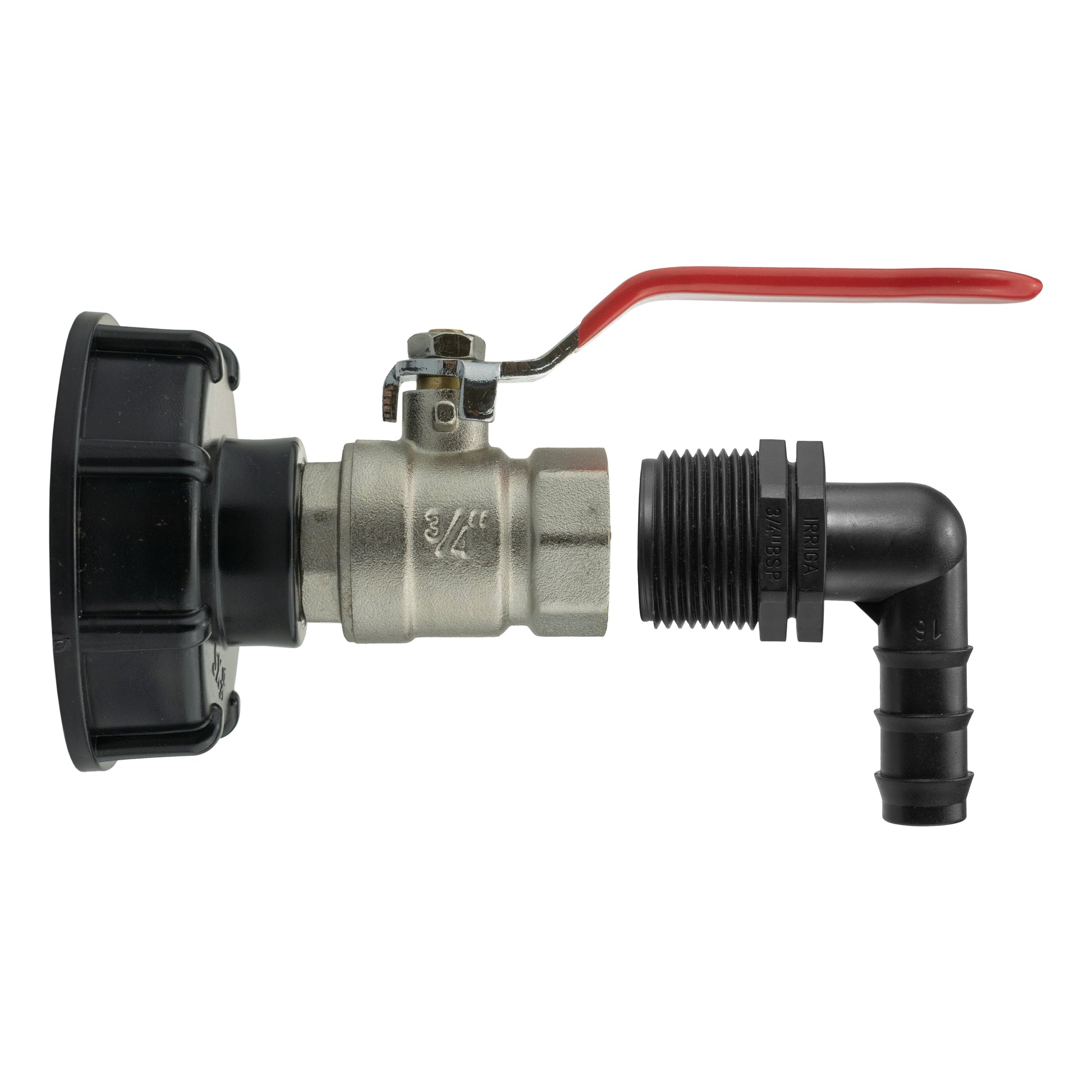 IBC 2” S60X6 Cap with Lever Valve and 16mm Barbed Elbow - Best4Trade-Retail