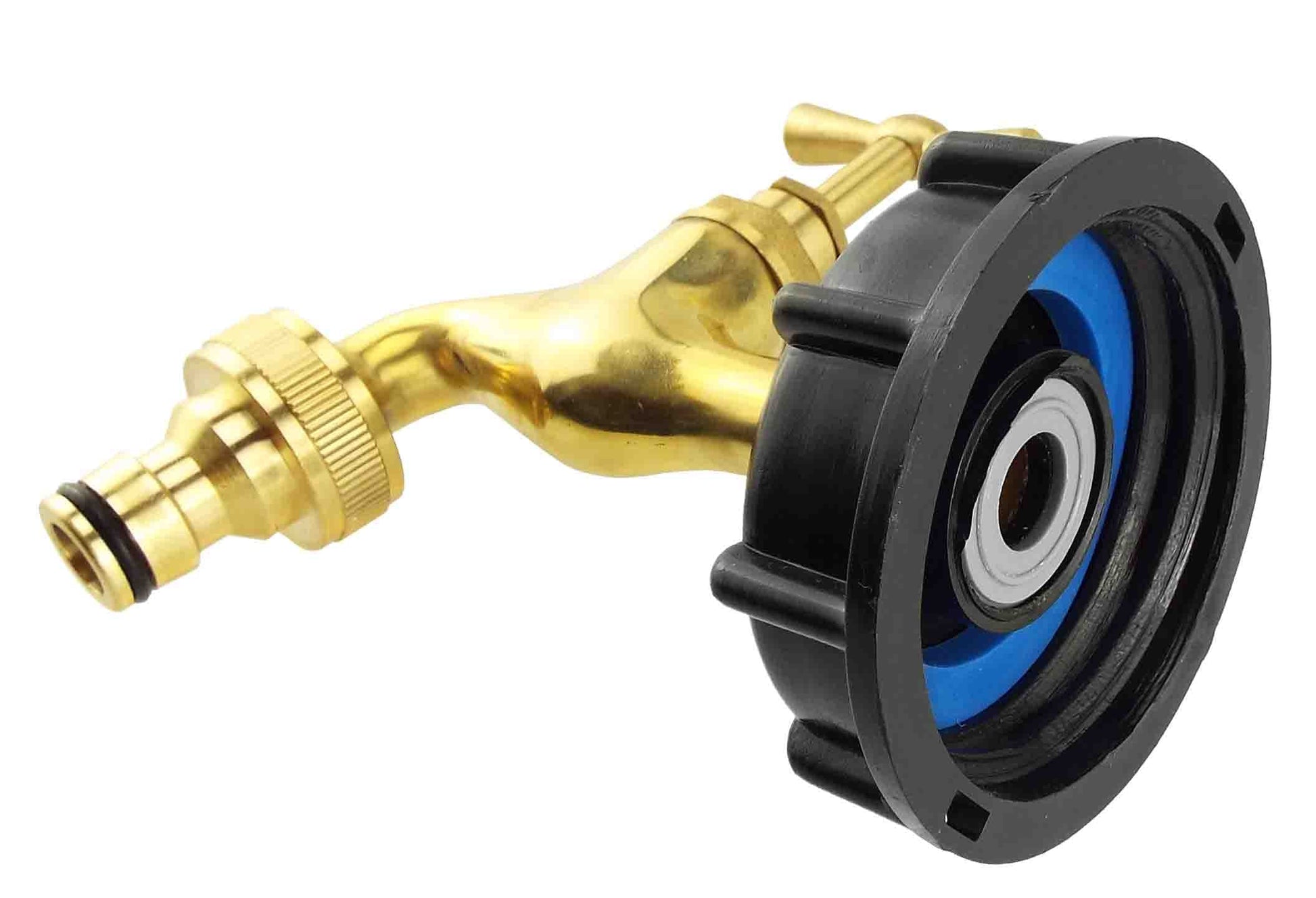 IBC 2” S60X6 Cap with Polished Brass Quick Connect Tap - Best4Trade-Retail