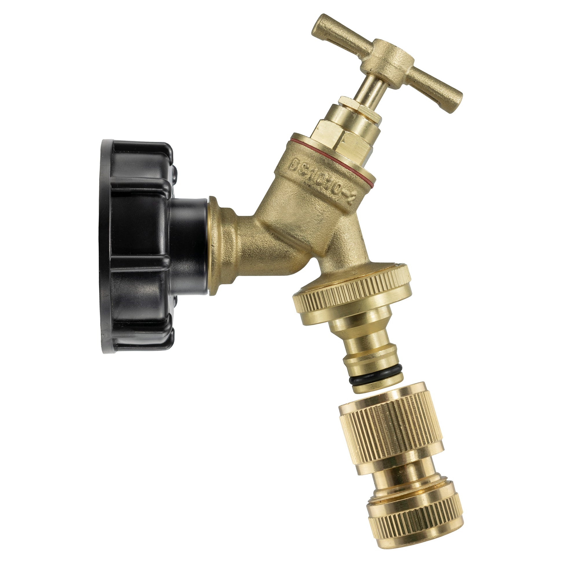 IBC 2” S60X6 Cap with Brass Bib Quick Connect Tap and Hose Connector - Best4Trade-Retail