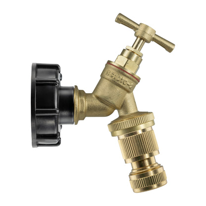 IBC 2” S60X6 Cap with Brass Bib Quick Connect Tap and Hose Connector - Best4Trade-Retail