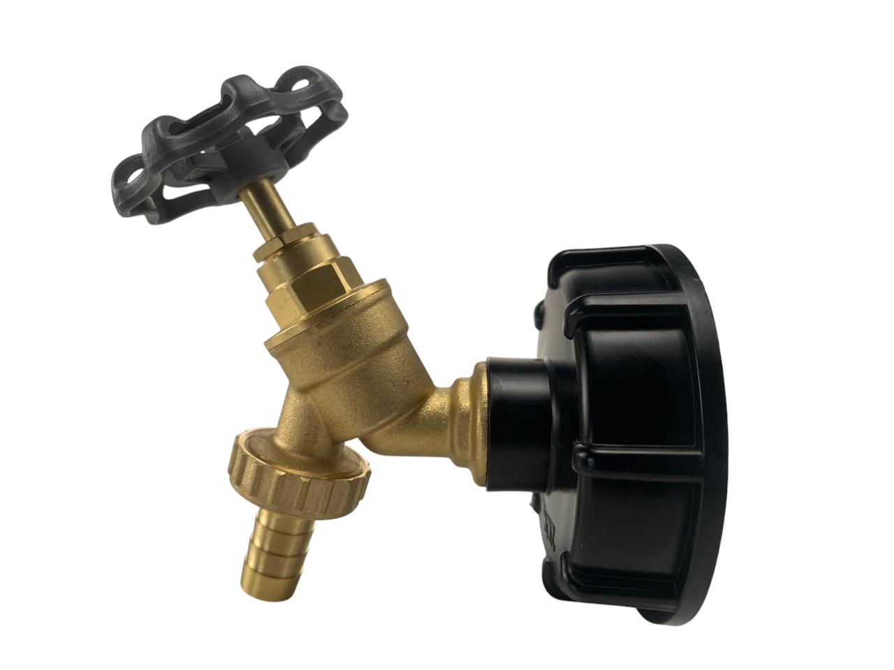 IBC 2” S60X6 Cap with Brass Bib Round Handle Tap ½” Barb - Best4Trade-Retail